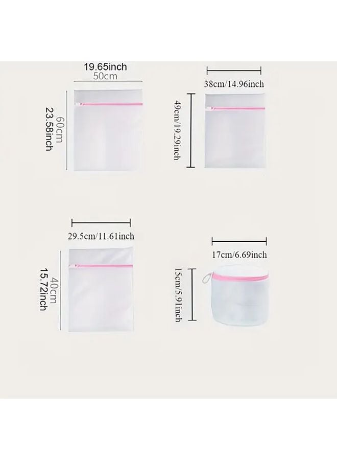 4pcs Mesh Laundry Bags Set Large Medium Small Bra Pocket For Delicate Clothing - Image 3